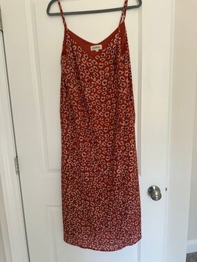 Listicle Rust-Orange Midi Slip Dress